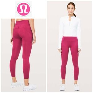 Lululemon Sz 4 Fast & Free 7/8 Tight II *Nulux 25" in Violet Red (dark hot pink)